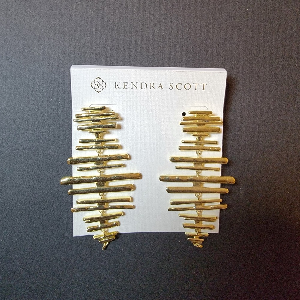 Kendra Scott Rylan Gold Statement Dangle Drop Earrings